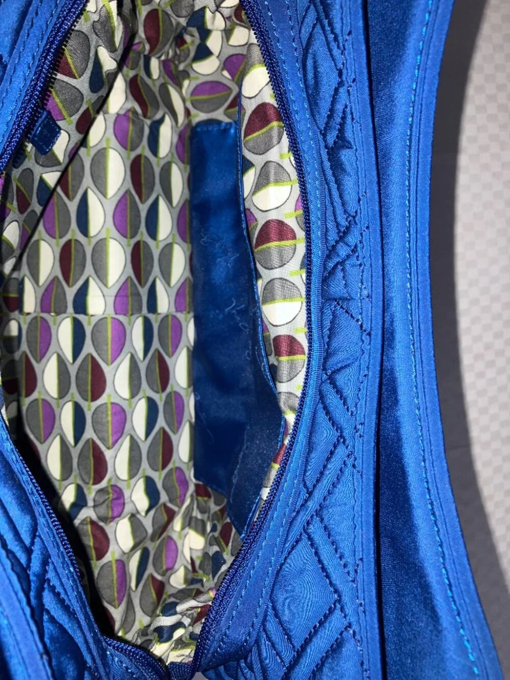 Vera Bradley Shoulder Bag Women Blue Emily Satchel Cobalt Purse Travel Handbag